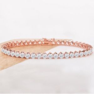 CZ Tennis Bracelet 18K Rose Gold Plated